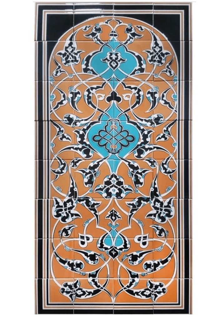 Çini Panolar - 28, 80x160 Çini Pano Kütahya Siyah Kemer Lider Çini