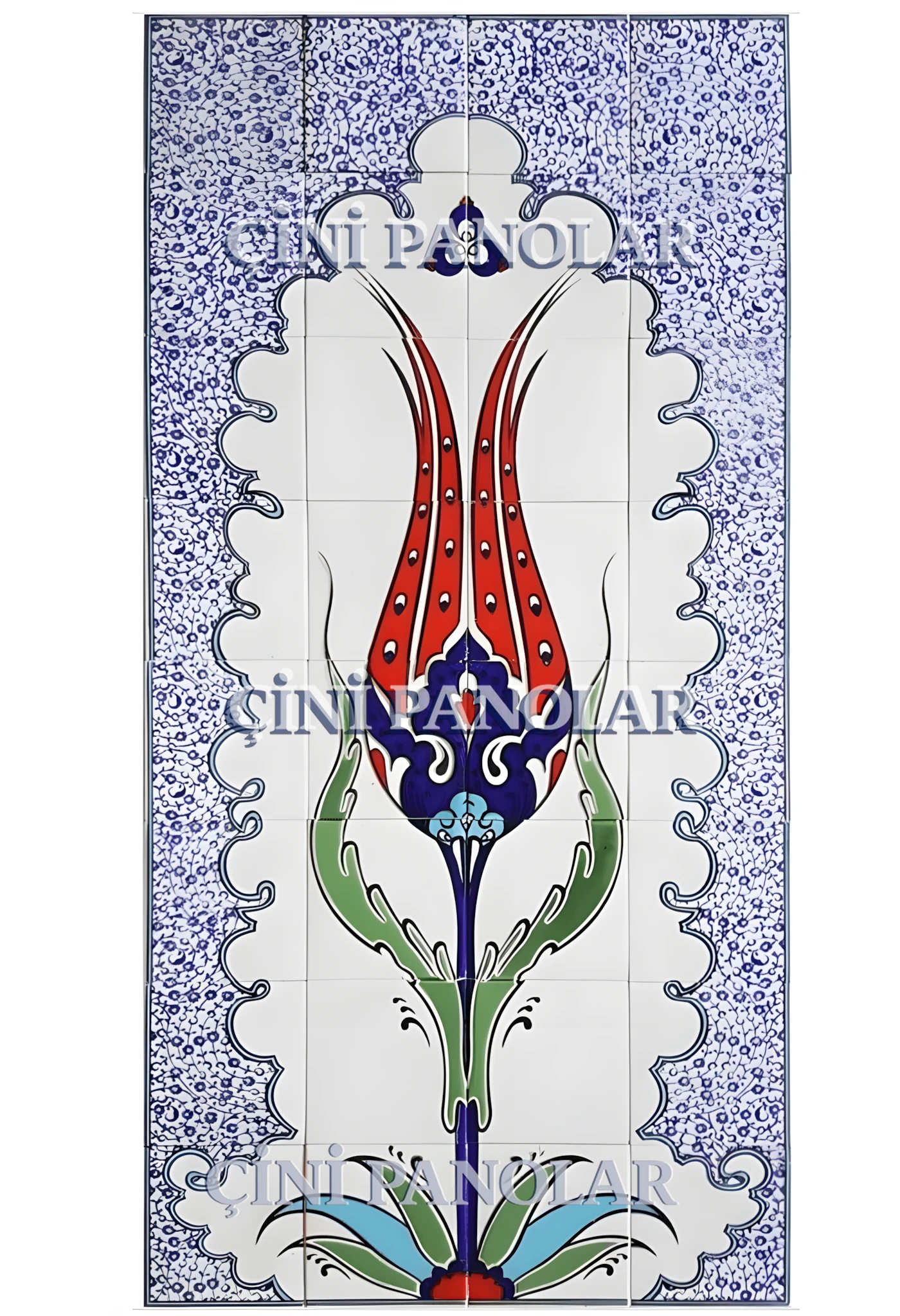 Çini Panolar - 33, El Yapımı Çini Pano Çeşitleri, 80x160 Çini Pano El Yapımı