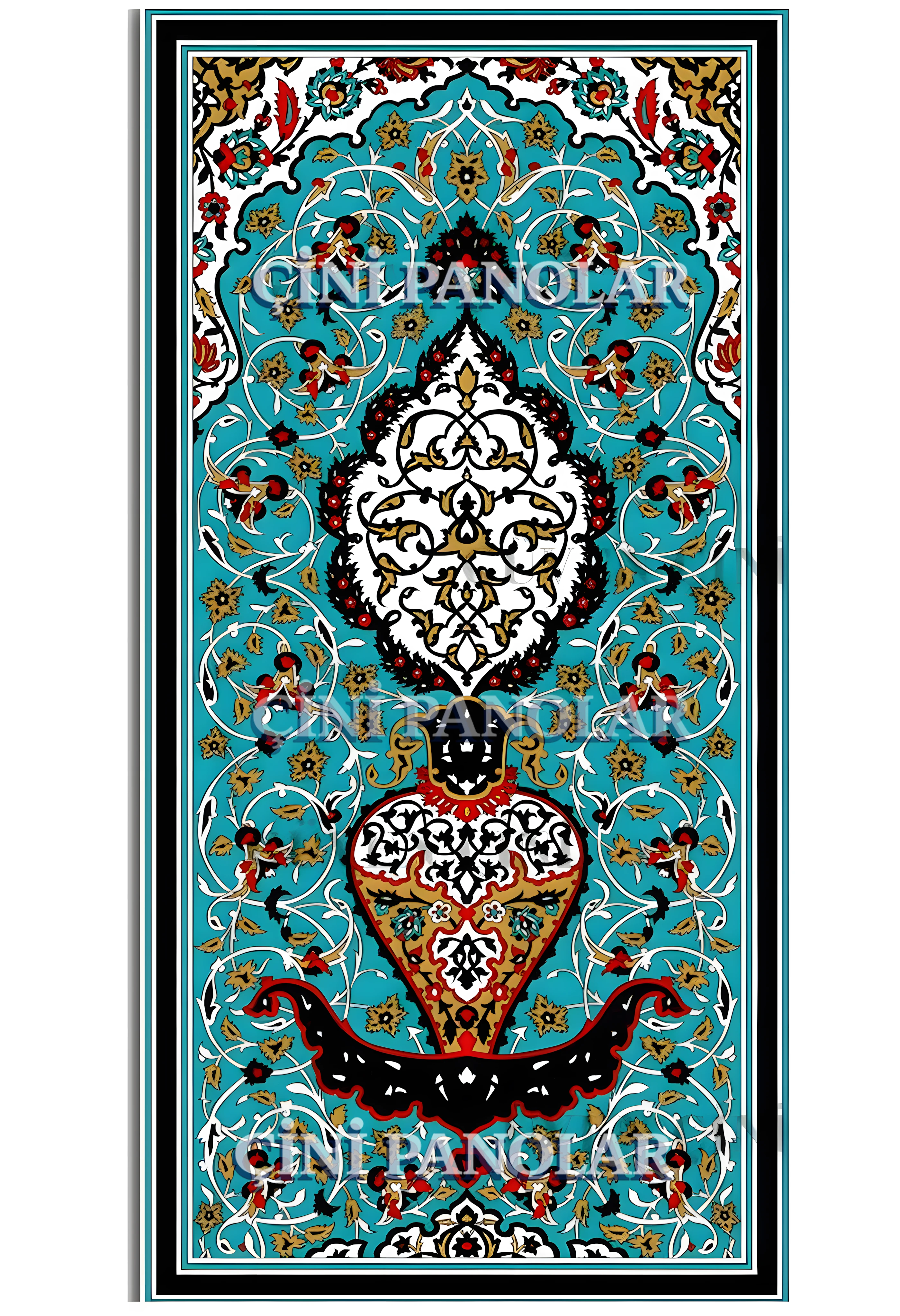 Çini Panolar - 04, İznik Çini Pano El yapımı 80x160