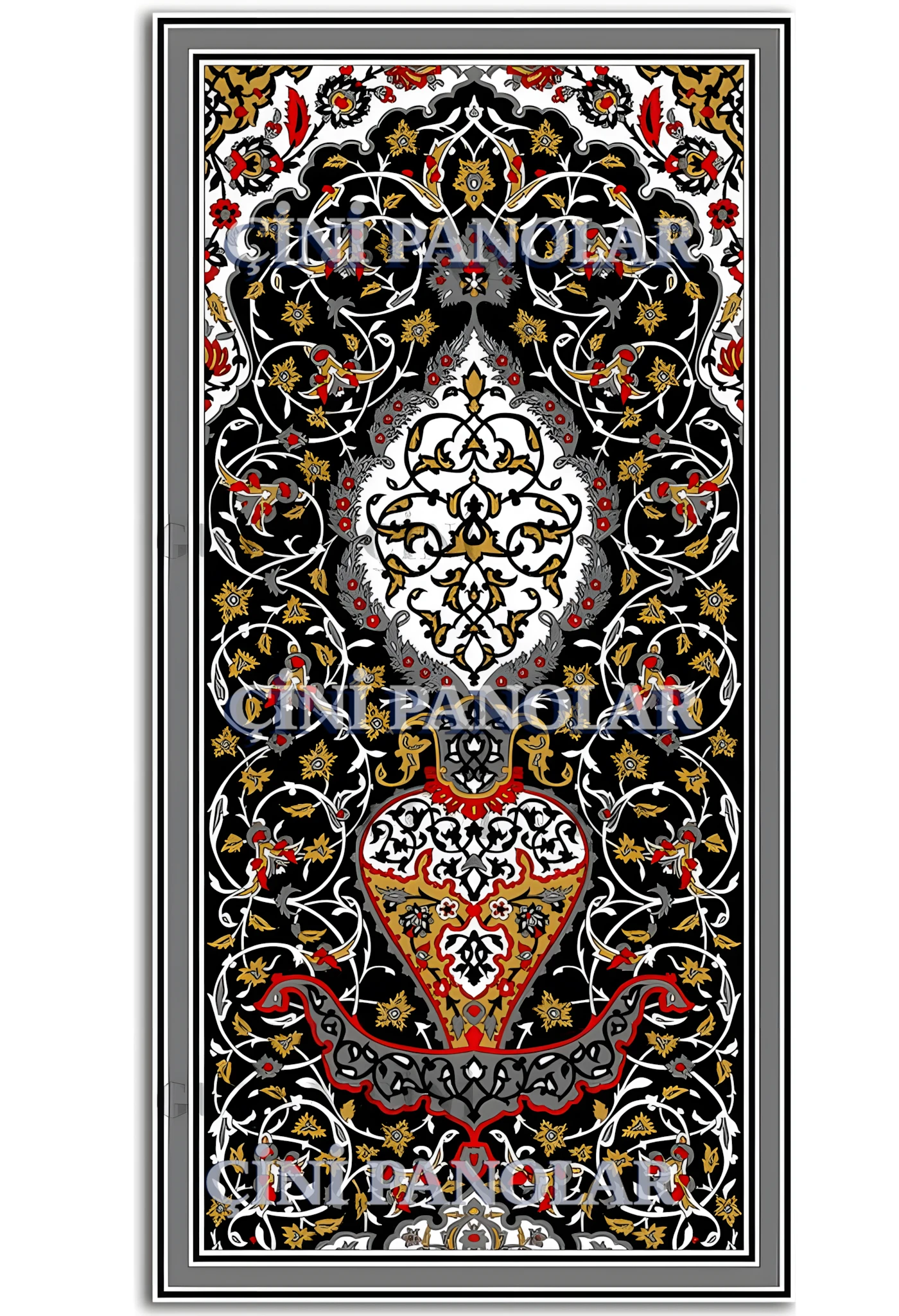 Çini Panolar - 05, İznik Çini Pano Çeşitleri, El Yapımı Çini 80x160