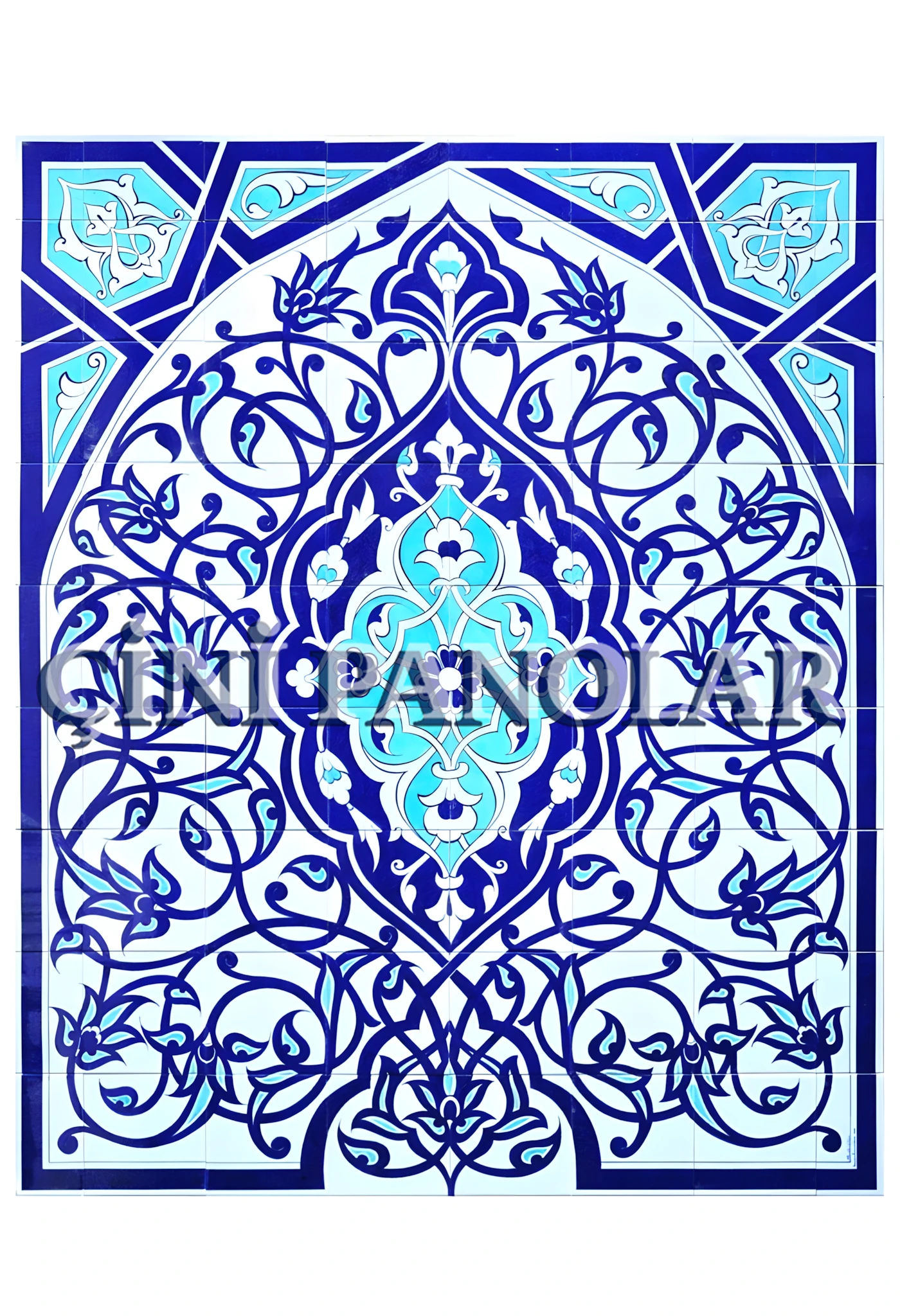 Çini Panolar - 56, 140x220 Geometri Çini Pano Lider Çini