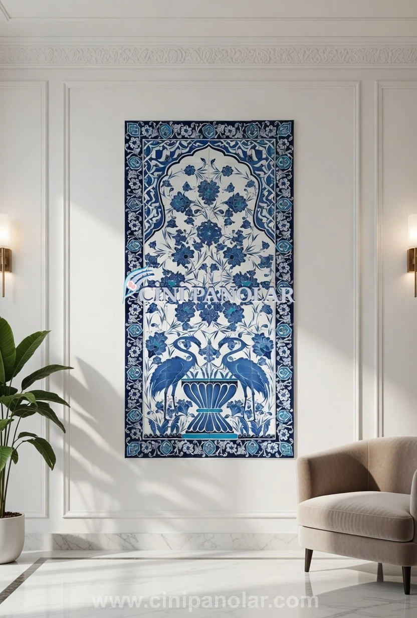 Kuş Motifli İznik Çini Duvar Tablosu | CT12