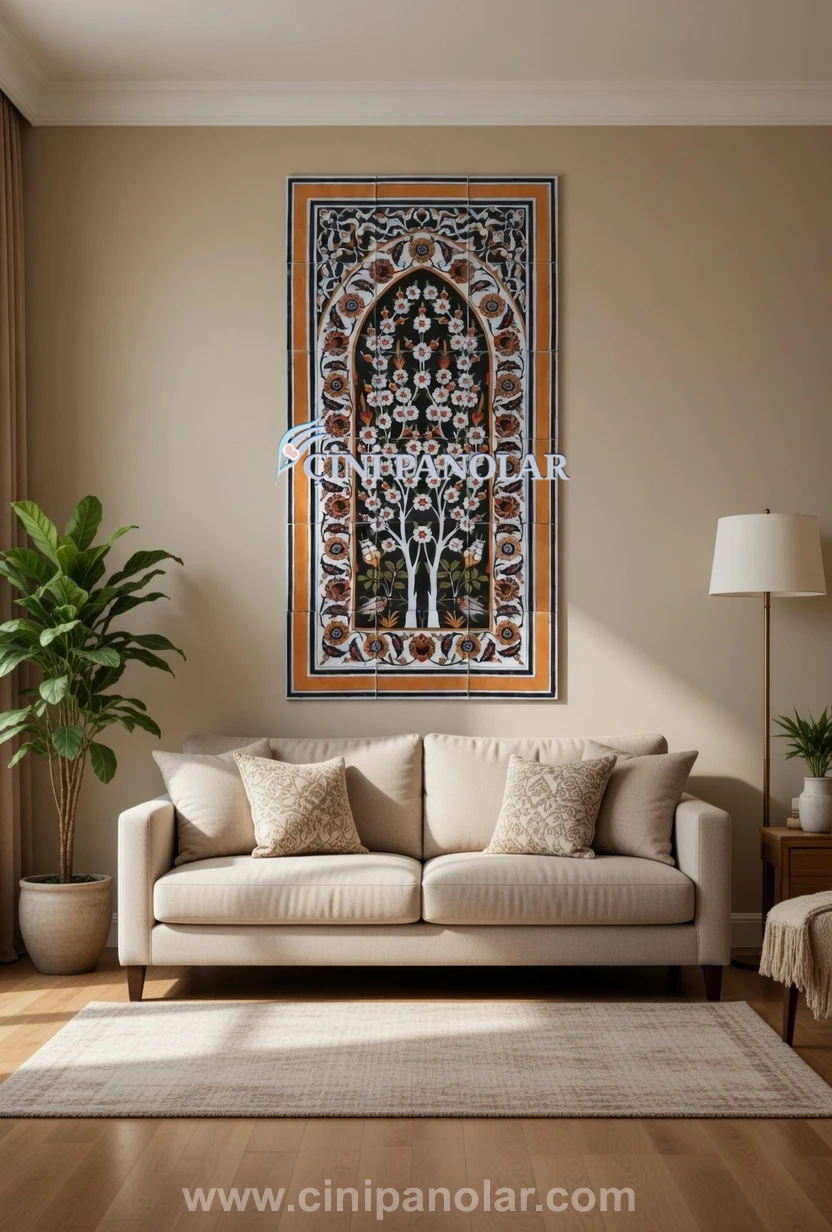 Osmanlı Kemer Desenli İznik Çini Duvar Tablosu | CT03